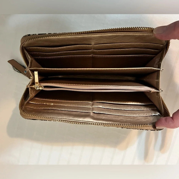 Ann Klein snakeskin wallet  brown/cream - Picture 11 of 16